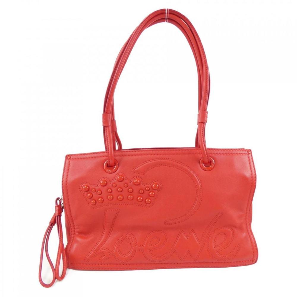 【ヴィンテージ】Rank:A☆LOEWE RED ロゴ ショルダーバッグ LOEWE(ロエベ) ショルダーバッグ アナグラム レッド
